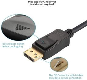 img 3 attached to Кабель DisplayPort на DVI 6,6 фута - UVOOI кабель адаптера DP на DVI-D мужской к мужскому для ПК, ноутбука, телевизора, проектора, монитора и других устройств - золотистый.