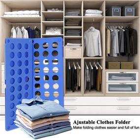 img 3 attached to 👕 Adjustable Plastic Clothes Folding Board for Adult & Children - Space Saving T-shirt Folder for Organizing Laundry in Room - Foldable Clothing Organizer for Kid Size Or Adult Plus Size Clothes