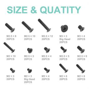 img 4 attached to 300Pcs Black Replacement Screws Kit for Lenovo Toshiba Gateway Samsung HP IBM Dell Sony Acer Asus Laptop Notebook Computer SSD Hard Disk SATA