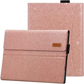 img 4 attached to 💼 RSAquar Microsoft Surface Pro 7 Case with Angle Viewing & Pocket Business Cover for Surface Pro 6/5/4 (Compatible with Type Cover Keyboard), Glitter Rose Gold