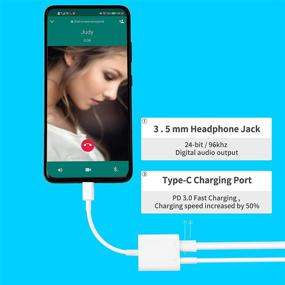 img 1 attached to USB C to 3.5mm Headphone Adapter with 60W PD Charging - 2-in-1 Digital Audio Dongle for Lossless Music on iPad Pro/MacBook Pro/Air M1 2021 (White)