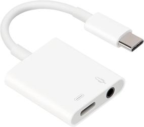 img 4 attached to USB C to 3.5mm Headphone Adapter with 60W PD Charging - 2-in-1 Digital Audio Dongle for Lossless Music on iPad Pro/MacBook Pro/Air M1 2021 (White)
