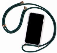 kilucase smartphone necklace - clear protective anti-shock case with lanyard strap cord in dark green (compatible with iphone 7/8/se) logo