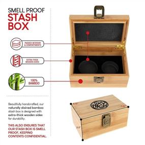 img 2 attached to 🌈 Premium Sky High Dream Wooden Stash Box Set: Lock, Grinder, Silicone Jar, Double-Ended Pick, Storage Tube and More!