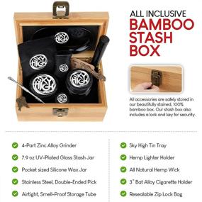 img 3 attached to 🌈 Premium Sky High Dream Wooden Stash Box Set: Lock, Grinder, Silicone Jar, Double-Ended Pick, Storage Tube and More!