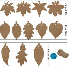 img 3 attached to 🍂 120PCS Supla Fall Leaves Shape Kraft Paper Tags with Natural Jute Twine - Thank You Favor Tags, Gift Tags, Place Cards, Name Tags, Blank Cards, Hang Tags for Fall Party & Thanksgiving - 3.2" L