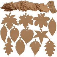 🍂 120pcs supla fall leaves shape kraft paper tags with natural jute twine - thank you favor tags, gift tags, place cards, name tags, blank cards, hang tags for fall party & thanksgiving - 3.2" l logo