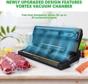 img 1 attached to 🔒 KOIOS Vacuum Sealer Machine - 80Kpa Food Saver with Cutter, 10 Sealing Bags, 40 Consecutive Seals, Dry & Moist Modes, Compact Design (Silver)