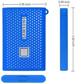 img 2 attached to Zaracle Storage Travel Case Silicone Protective Cover For Samsung T7 Touch Portable SSD 500GB 1TB 2TB External Solid State Drives (Blue)