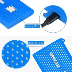 img 3 attached to Zaracle Storage Travel Case Silicone Protective Cover For Samsung T7 Touch Portable SSD 500GB 1TB 2TB External Solid State Drives (Blue)