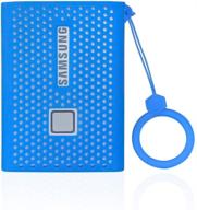 zaracle storage travel case silicone protective cover for samsung t7 touch portable ssd 500gb 1tb 2tb external solid state drives (blue) logo