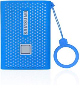 img 4 attached to Zaracle Storage Travel Case Silicone Protective Cover For Samsung T7 Touch Portable SSD 500GB 1TB 2TB External Solid State Drives (Blue)