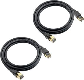 img 4 attached to 🔒 Shielded 2-Pack 10Ft Kablink Cat 8 Ethernet Cable for Enhanced Connectivity