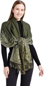 img 1 attached to 🧣 Stylish and Luxurious Paisley Cotton Pashmina Shawl Wrap Scarf - Lightweight, Soft, and Silky