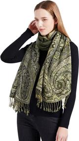 img 2 attached to 🧣 Stylish and Luxurious Paisley Cotton Pashmina Shawl Wrap Scarf - Lightweight, Soft, and Silky