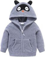 littlespring cute kids fleece jacket: 🧥 cartoon hooded warmth for your little ones logo