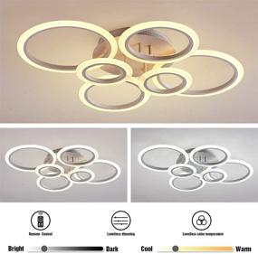 img 2 attached to 💡 OUQI LED Ceiling Light: Vander Life 72W 6400LM White 6 Rings Fixture - Brighten Up Your Living Room, Bedroom, and Dining Room!