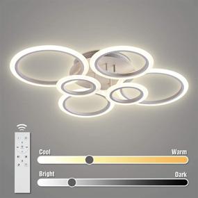 img 3 attached to 💡 OUQI LED Ceiling Light: Vander Life 72W 6400LM White 6 Rings Fixture - Brighten Up Your Living Room, Bedroom, and Dining Room!