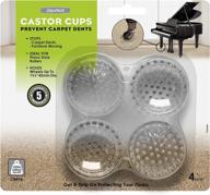 🪑 slipstick cb410 carpet protector caster cups: under furniture carpet grippers - set of 4, 1-3/4 inch clear plastic caster cups логотип