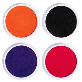 img 2 attached to READY 2 LEARN Jumbo Circular Washable Stamp Pads - 4 Seasonal Colors - Non-Toxic, Fade Resistant - Ideal Size for Handprints and Footprints