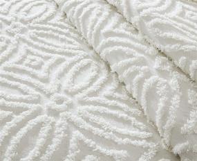 img 3 attached to 💍 Wedding Ring Chenille Bedspread in Ivory, Queen Size - Beatrice Home Fashions