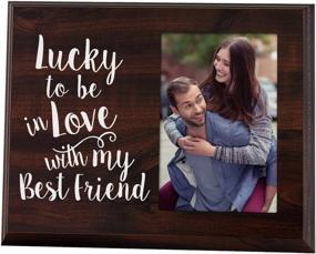 img 4 attached to Elegant Signs Lucky to Be in Love Romantic Picture Frame: Perfect Gift for Boyfriend or Girlfriend