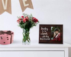 img 1 attached to Elegant Signs Lucky to Be in Love Romantic Picture Frame: Perfect Gift for Boyfriend or Girlfriend