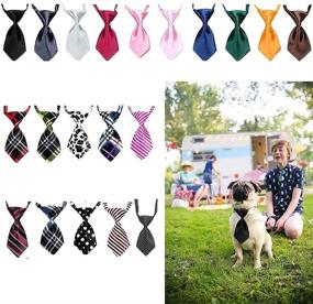 img 3 attached to 🐾 Pet Bow Tie - 40 Unique Patterns for Stylish Change, Striped Cute Collar Butterfly Knot - Adjustable Bow Ties for Dogs, Cats, and Other Pets - Sturdy, Durable, Perfect for Festival, Wedding, and Holiday