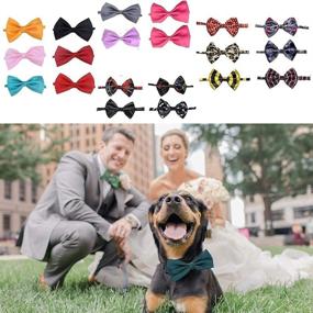 img 2 attached to 🐾 Pet Bow Tie - 40 Unique Patterns for Stylish Change, Striped Cute Collar Butterfly Knot - Adjustable Bow Ties for Dogs, Cats, and Other Pets - Sturdy, Durable, Perfect for Festival, Wedding, and Holiday