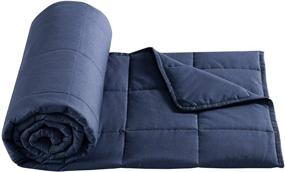 img 3 attached to EXQ Home Toddler Weighted Blanket for Kids – 5 lbs Heavy Navy Blue Blanket with Premium Glass Beads, Super Soft Tranquility Blanket – 100% Organic Cotton, Throw Size (36''x48'')