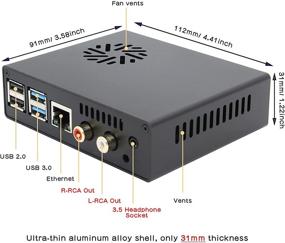 img 1 attached to 🎧Набор аудиоплеера Geekworm DACPi Ultra-Thin с корпусом из алюминиевого сплава в стиле NUC, DAC X950 PCM5122 и пассивным теплоотводом встроенным в Raspberry Pi 4B Model