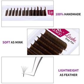 img 2 attached to Enhance Your Glamour with FADVAN Brown Volume Eyelash Extensions! 0.07-C, 8-14mm C/D Curl, Easy Fan, and Automatic Blooming for Stunning 3D-20D Lashes