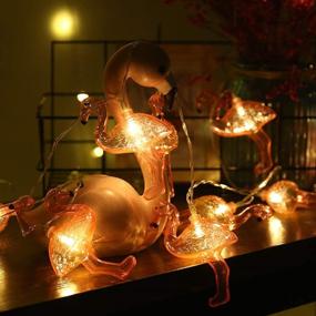 img 2 attached to 🦩 Flamingo String Lights - 3m/9.84ft 20 LED Tropical Flamingo Lights for Indoor & Outdoor Use - Battery Operated Fairy Lights for Summer, Birthday, Christmas Tree, Patio, Home Decor