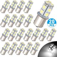 💡 high-performance 20pcs eeekit ba15s 1156 led light bulbs for 12v rv camper trailer boat dome car ceiling - super bright, pure white, 13-smd 5050 6000k replacement bulbs logo