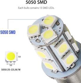 img 3 attached to 💡 Высокопроизводительные 20 штук EEEkit Лампочки BA15S 1156 LED для 12V RV Кемпер Трейлер Лодка Купол Автомобиль Потолок - Сверхяркий, Чисто Белый, 13-SMD 5050 6000K Запасные Лампочки