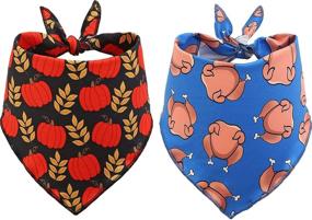 img 3 attached to 🦃 BoomBone 2 Pack Thanksgiving Bandanas: Festive Turkey Bandanas for Dogs