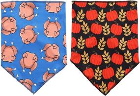 img 2 attached to 🦃 BoomBone 2 Pack Thanksgiving Bandanas: Festive Turkey Bandanas for Dogs