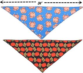 img 1 attached to 🦃 BoomBone 2 Pack Thanksgiving Bandanas: Festive Turkey Bandanas for Dogs