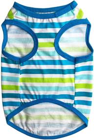 img 1 attached to 🐶 Honeycutey Pet Dog T-Shirt - Soft Cotton Vest for Puppies - Cute Apparel for Beach Wear - Rainbow Star Stripe Diagonals - Stretch Singlet