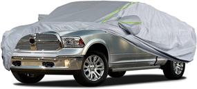 img 4 attached to 🌧️ Waterproof All Weather Pickup Truck Cover for Automobiles - JUJUMUS 300D Oxford Outdoor Full Exterior Covers Sun Hail UV Snow Dust Protection with Zipper - Universal Up to 230 Inch