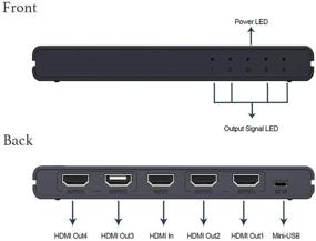 img 1 attached to Premium 4K@60Hz HDMI Splitter 1 in 4 Out: WeJupit HDCP 2.2 HDMI Splitter with 3D, 🔌 4K 60Hz Support & AC Adaptor, Compatible with PS3 PS4 Xbox FireStick Roku Blu-Ray DVD Player Apple TV