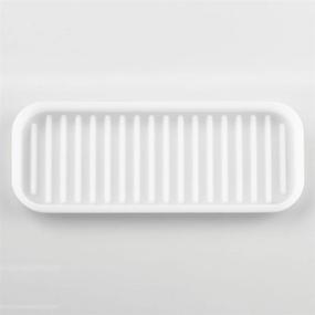 img 1 attached to mDesign Silicone Kitchen Sink Storage Organizer Holder Tray: Keep Sponges, Soaps, and Scrubbers Neat and Tidy - 2 Pack, Clear