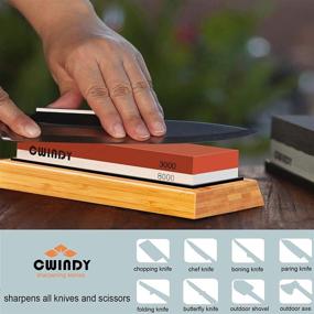 img 1 attached to Enhance Your Blade's Edge with CWINDY Sharpening Whetstones - Includes Flatting for Optimal Results