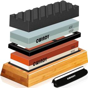 img 4 attached to Enhance Your Blade's Edge with CWINDY Sharpening Whetstones - Includes Flatting for Optimal Results