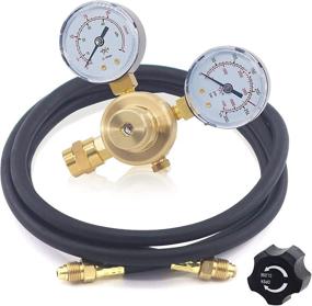 img 3 attached to RX WELD Argon CO2 Gas Welding Regulator with Gauges, Cutting Regulator CGA580 and 6.6Ft Gas Hose