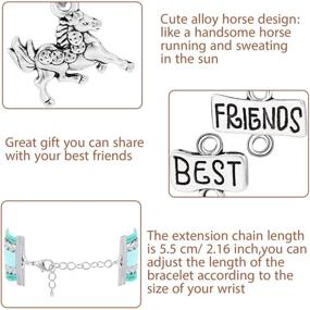 img 2 attached to 🐴 Hicarer 2 Pieces Horse Bracelet Handcrafted Leather Best Friends Bangle Love Horse Forever Charm Bracelet Gift for Pony Enthusiasts with Gift Box