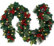 9ft christmas garland with 50 lights, funarty holiday garland for outdoor indoor christmas decor logo