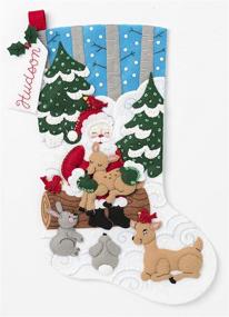 img 3 attached to 🎅 Bucilla Santa's Forest Family Kit Stocking: Delightful Multi-Colored Holiday Decor