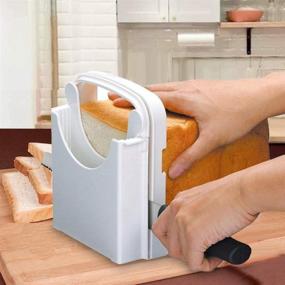 img 1 attached to 🍞 Fastwolf Adjustable Bread Slicer - Homemade Bread Cutting Guide with 5 Slice Thicknesses, Foldable Toast Slicer Bagel Loaf Slicer, Sandwich Maker and Toast Slicing Machine