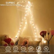 🔆 supbec 6 pcs battery operated fairy string lights: brighten your space with 10ft/3m 30 mini led bulbs, ideal for gifts, weddings, parties, bedrooms, and christmas décor - warm white логотип